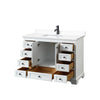 Custom image for White with Matte Black Trim / White Cultured Marble, Rectangular Sink / No Mirror