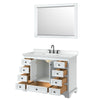 Custom image for White with Matte Black Trim / White Cultured Marble, Rectangular Sink / 46