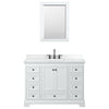 Custom image for White with Matte Black Trim / White Cultured Marble, Rectangular Sink / Medicine Cabinet