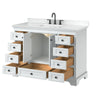 Custom image for White with Matte Black Trim / White Cultured Marble, Rectangular Sink / No Mirror