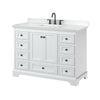 Custom image for White with Matte Black Trim / White Cultured Marble, Rectangular Sink / No Mirror