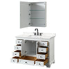Custom image for White with Matte Black Trim / White Quartz, Rectangular Sink / Medicine Cabinet