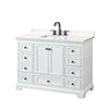 Custom image for White with Matte Black Trim / White Quartz, Rectangular Sink / No Mirror