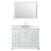 Custom image for White with Brushed Gold Trim / Carrara Cultured Marble, Rectangular Sink / 46