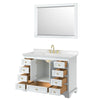 Custom image for White with Brushed Gold Trim / Carrara Cultured Marble, Rectangular Sink / 46