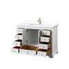 Custom image for White with Brushed Gold Trim / White Cultured Marble, Rectangular Sink / No Mirror