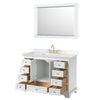 Custom image for White with Brushed Gold Trim / White Cultured Marble, Rectangular Sink / 46