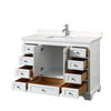 Custom image for White with Polished Chrome Trim / Carrara Cultured Marble, Rectangular Sink / No Mirror