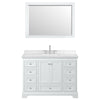 Custom image for White with Polished Chrome Trim / Carrara Cultured Marble, Rectangular Sink / 46