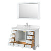 Custom image for White with Polished Chrome Trim / Carrara Cultured Marble, Rectangular Sink / 46