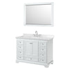 Custom image for White with Polished Chrome Trim / Carrara Cultured Marble, Rectangular Sink / 46