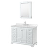 Custom image for White with Polished Chrome Trim / Carrara Cultured Marble, Rectangular Sink / Medicine Cabinet