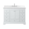 Custom image for White with Polished Chrome Trim / Carrara Cultured Marble, Rectangular Sink / No Mirror