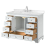 Custom image for White with Polished Chrome Trim / Carrara Cultured Marble, Rectangular Sink / No Mirror