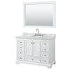 Custom image for White with Polished Chrome Trim / White Carrara Marble, Oval Sink / 46
