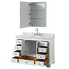 Custom image for White with Polished Chrome Trim / White Carrara Marble, Oval Sink / Medicine Cabinet