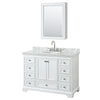 Custom image for White with Polished Chrome Trim / White Carrara Marble, Oval Sink / Medicine Cabinet
