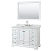 Custom image for White with Polished Chrome Trim / White Carrara Marble, Rectangular Sink / 46
