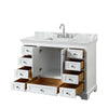 Custom image for White with Polished Chrome Trim / White Carrara Marble, Rectangular Sink / No Mirror