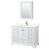 Custom image for White with Polished Chrome Trim / Giotto Quartz, Rectangular Sink / Medicine Cabinet