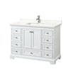 Custom image for White with Polished Chrome Trim / Giotto Quartz, Rectangular Sink / No Mirror