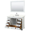Custom image for White with Polished Chrome Trim / Giotto Quartz, Rectangular Sink / 46