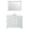 Custom image for White with Polished Chrome Trim / White Cultured Marble, Rectangular Sink / 46