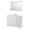 Custom image for White with Polished Chrome Trim / White Cultured Marble, Rectangular Sink / 46