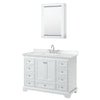 Custom image for White with Polished Chrome Trim / White Cultured Marble, Rectangular Sink / Medicine Cabinet