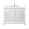 Custom image for White with Polished Chrome Trim / White Cultured Marble, Rectangular Sink / No Mirror