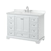 Custom image for White with Polished Chrome Trim / White Cultured Marble, Rectangular Sink / No Mirror