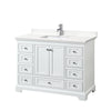 Custom image for White with Polished Chrome Trim / White Quartz, Rectangular Sink / No Mirror