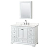Custom image for White with Polished Chrome Trim / White Quartz, Rectangular Sink / Medicine Cabinet
