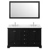Custom image for Dark Espresso with Polished Chrome Trim / Carrara Cultured Marble, Rectangular Sink / 58