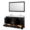 Custom image for Dark Espresso with Polished Chrome Trim / Carrara Cultured Marble, Rectangular Sink / 58