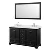 Custom image for Dark Espresso with Polished Chrome Trim / Carrara Cultured Marble, Rectangular Sink / 58