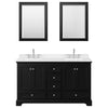Custom image for Dark Espresso with Polished Chrome Trim / Carrara Cultured Marble, Rectangular Sink / Medicine Cabinets