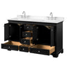 Custom image for Dark Espresso with Polished Chrome Trim / Carrara Cultured Marble, Rectangular Sink / No Mirror