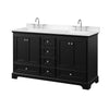 Custom image for Dark Espresso with Polished Chrome Trim / Carrara Cultured Marble, Rectangular Sink / No Mirror
