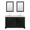 Custom image for Dark Espresso with Polished Chrome Trim / White Carrara Marble, Oval Sink / 24