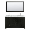 Custom image for Dark Espresso with Polished Chrome Trim / White Carrara Marble, Oval Sink / 58
