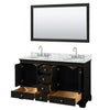 Custom image for Dark Espresso with Polished Chrome Trim / White Carrara Marble, Oval Sink / 58
