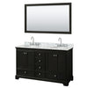 Custom image for Dark Espresso with Polished Chrome Trim / White Carrara Marble, Oval Sink / 58