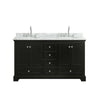 Custom image for Dark Espresso with Polished Chrome Trim / White Carrara Marble, Oval Sink / No Mirror
