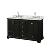Custom image for Dark Espresso with Polished Chrome Trim / White Carrara Marble, Oval Sink / No Mirror