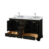 Custom image for Dark Espresso with Polished Chrome Trim / White Carrara Marble, Rectangular Sink / No Mirror