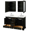 Custom image for Dark Espresso with Polished Chrome Trim / Giotto Quartz, Rectangular Sink / Medicine Cabinets