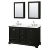 Custom image for Dark Espresso with Polished Chrome Trim / Giotto Quartz, Rectangular Sink / Medicine Cabinets