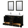 Custom image for Dark Espresso with Polished Chrome Trim / White Cultured Marble, Rectangular Sink / 24