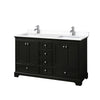 Custom image for Dark Espresso with Polished Chrome Trim / White Cultured Marble, Rectangular Sink / No Mirror